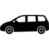 black and white minivan